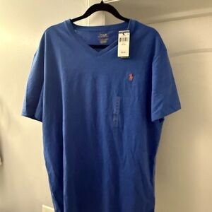 Ralph Lauren Men's Blue V-Neck Tee